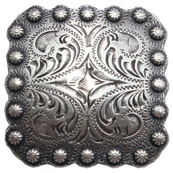 Antique Silver Square Berry Concho