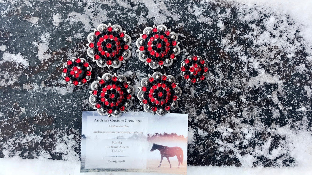 'Red and Black' Saddle Set