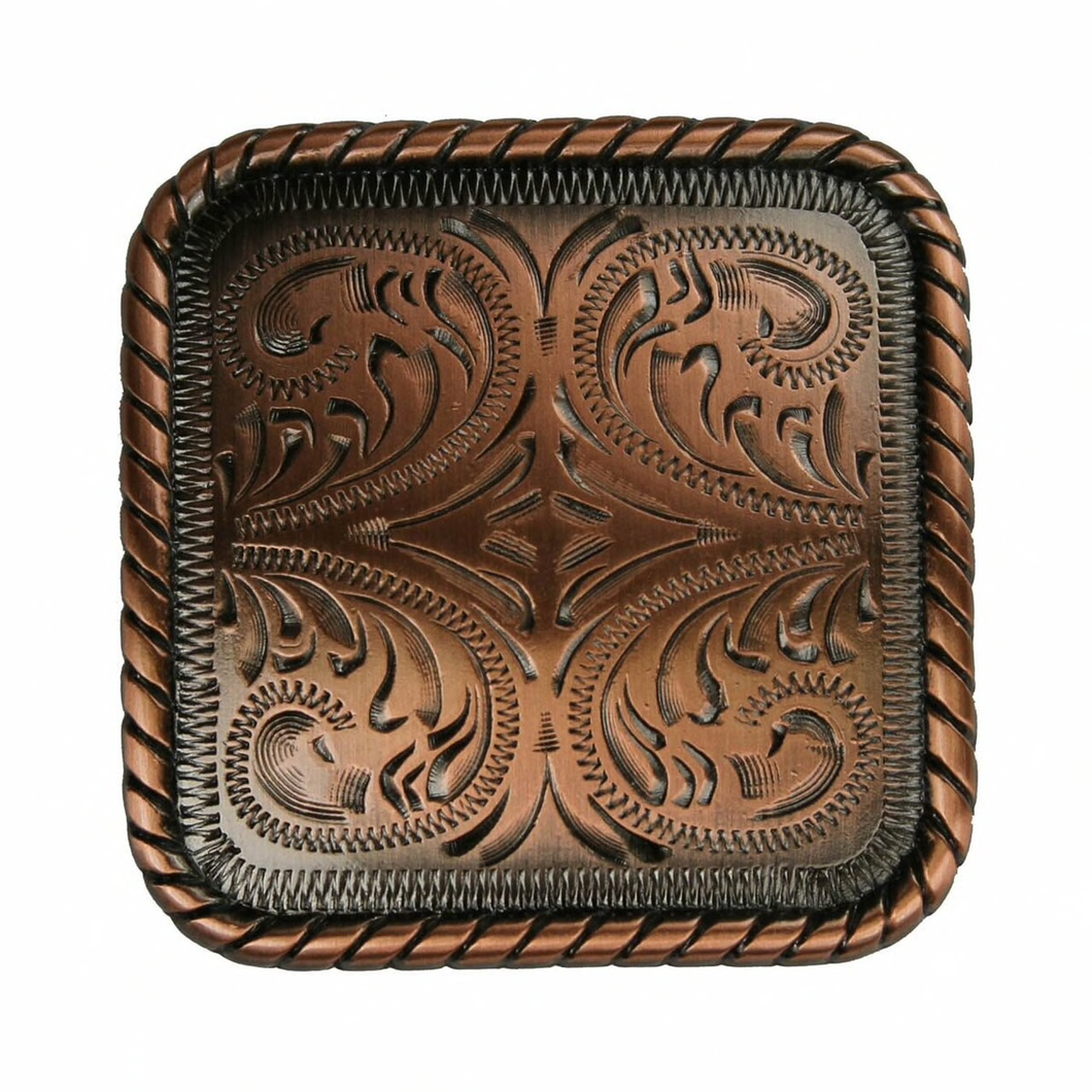 Copper Square Rope Edge Concho