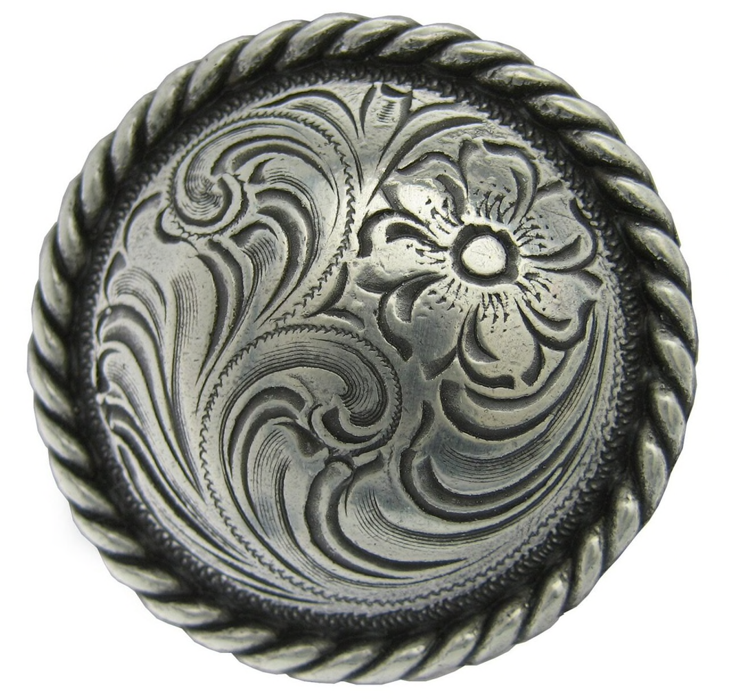 Silver Round Rope Edge Concho