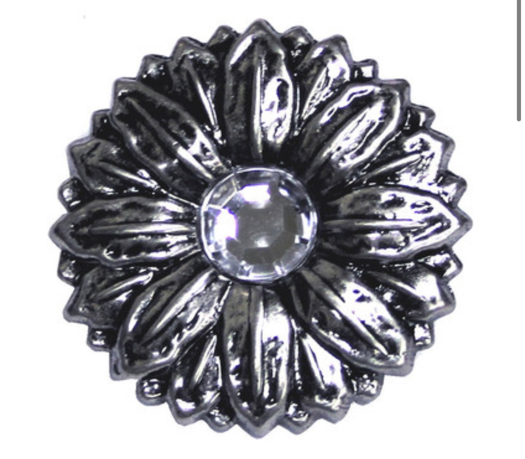 Antique Silver Sunflower Concho