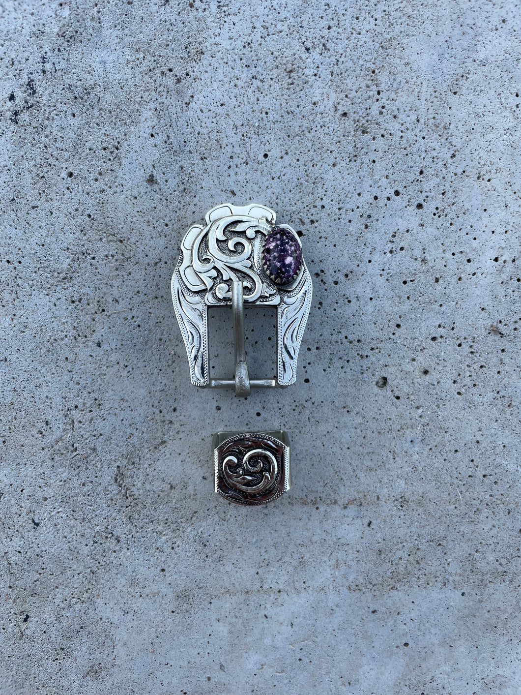 Purple Swirl Buckle Set