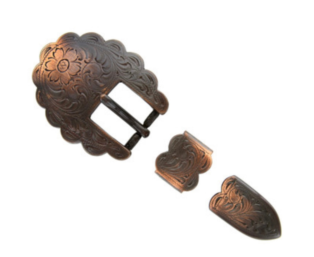 Western Floral Copper Buckle