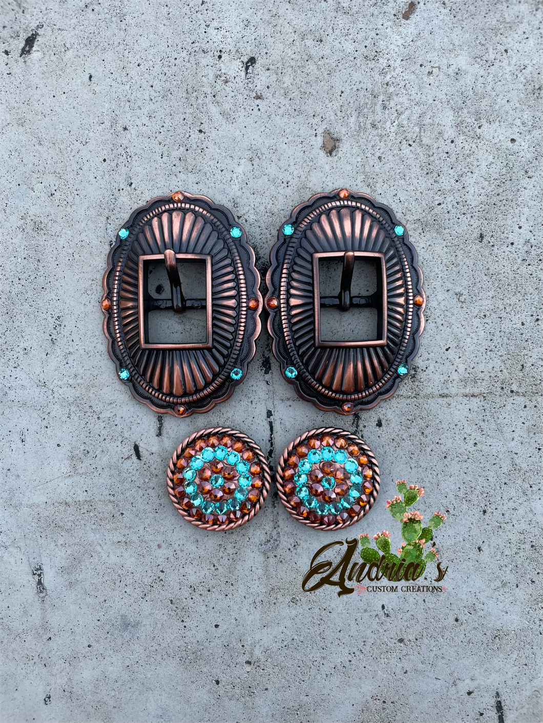 ‘Copper And Turquoise’ Bridle Set